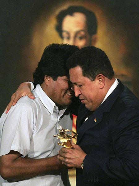 Evo Morales in Hugo Chavez