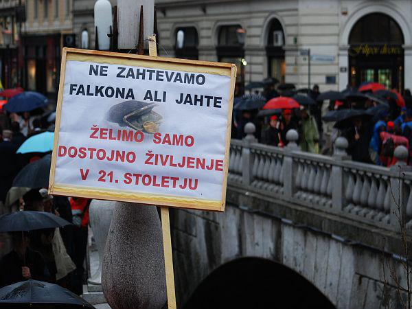 Protest delavcev v Ljubljani. Foto: MMC RTV SLO
