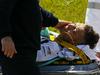 Rossi z zlomljeno golenico v bolnišnico