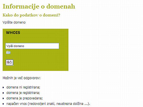 Registracija domene .si