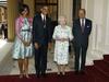 Foto: Obamo v Buckinghamski palači pričakali kraljica in mladoporočenca