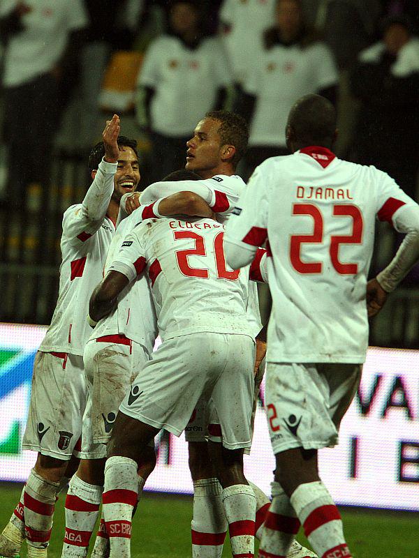 Veselje nogometašev Braga ob izenačenju