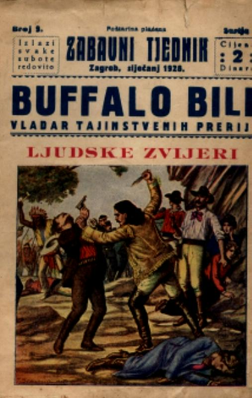 Cenene knjižice z zgodbami o Buffalo Billu so izhajale še dolgo po njegovi smrti. Primerek s hrvaškega trga iz leta 1928.