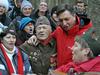 Foto: Pahor ob spominu na padle borce Pohorskega bataljona: 