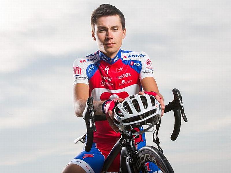 Primož Roglič je letos prvo leto med profesionalci. Velja za nadarjenega kolesarja, seveda pa se mora še marsikaj naučiti, preden bo lahko krojil svetovni vrh. Foto: adria-mobil-cycling.com
