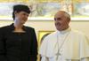 Foto: Alenka Bratušek in papež tudi o izzivih v času krize