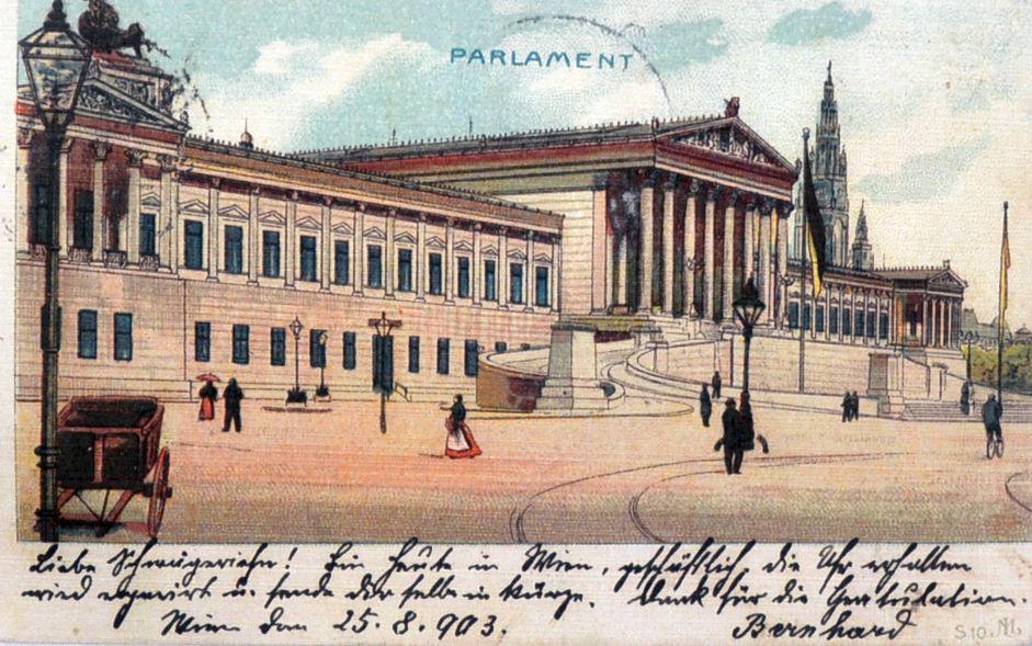 Dunajski parlament, kjer je 26. novembra tekla razprava o vodiški Johanci.
