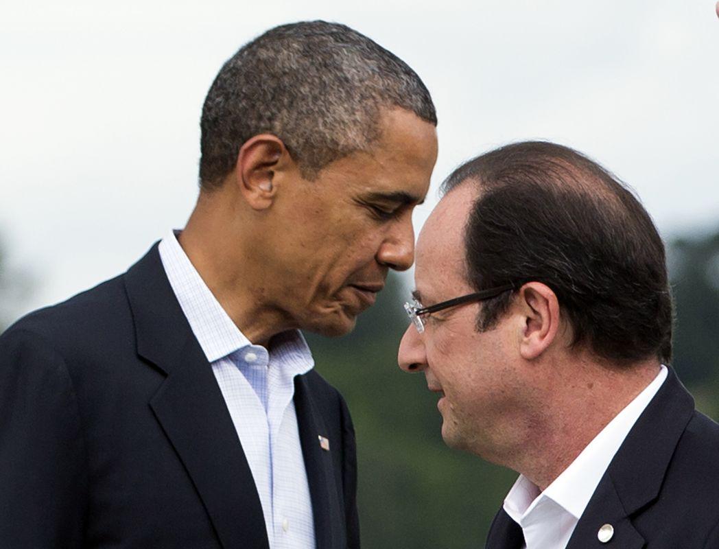 Barack Obama in Francois Hollande