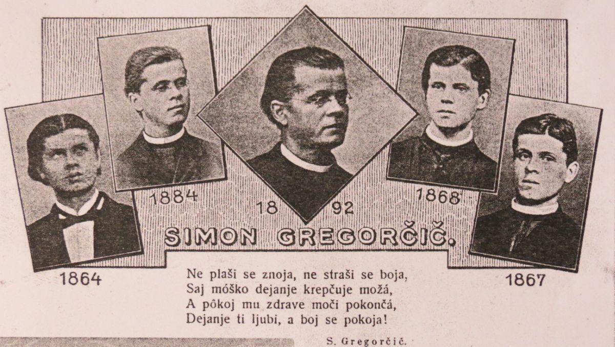 Pesnik Simon Gregorčič v različnih življenjskih obdobjih.