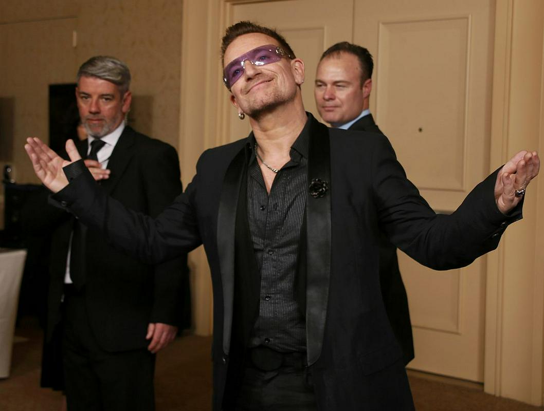 Bono je vesel, ker so zbrali toliko denarja za boj proti aidsu. Foto: Reuters