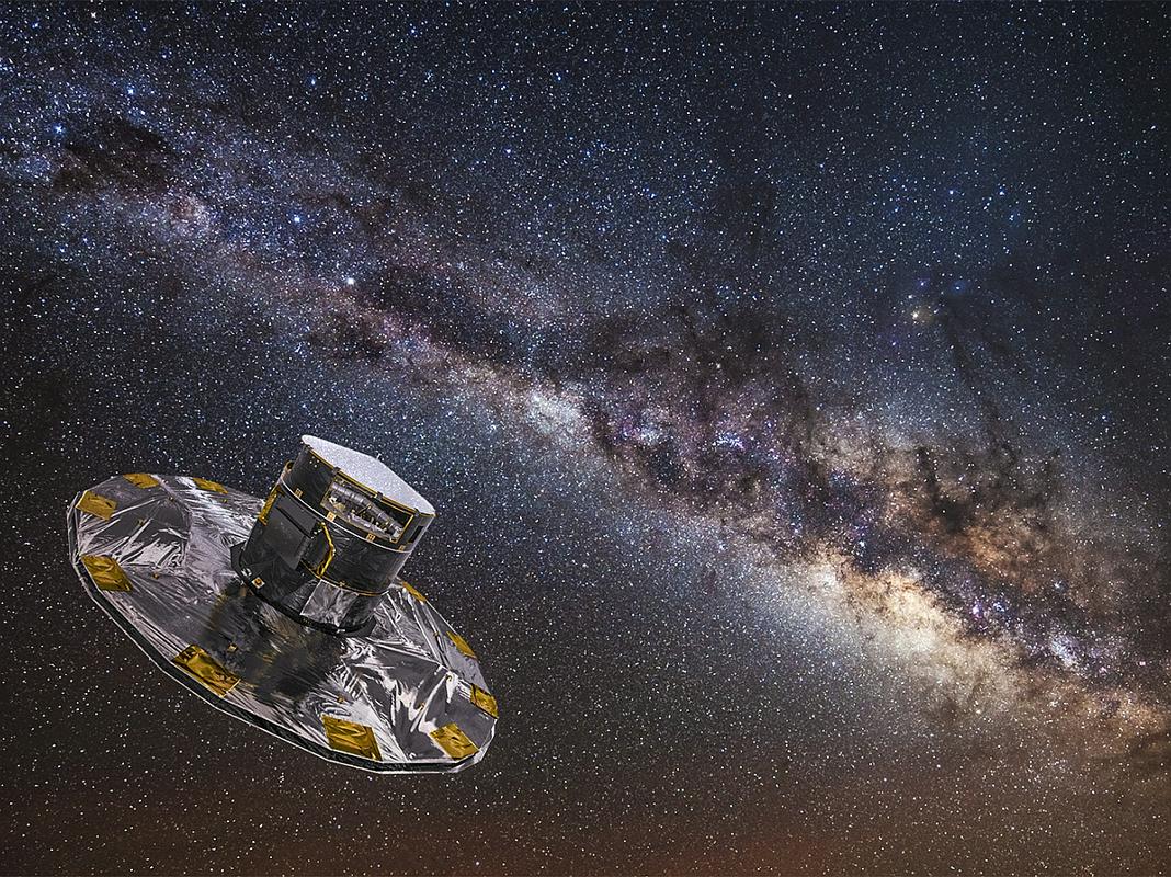Zwitter je še posebej ponosen na sodelovanje pri projektu Gaia. To je vesoljski teleskop Evropske vesoljske agencije, ki so ga po 15 letih priprav izstrelili lanskega decembra in zdaj prinaša prve otipljive rezultate. Foto: Esa