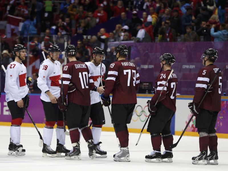 Latvija se je v četrtfinalu dobro upirala Kanadi (2:1), na koncu pa zasedla osmo mesto. Foto: Reuters