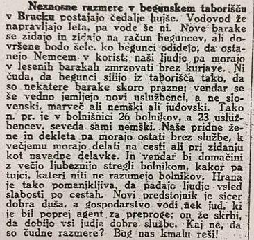 Še bolj kritičen zapis v Slovencu, decembra 1917.