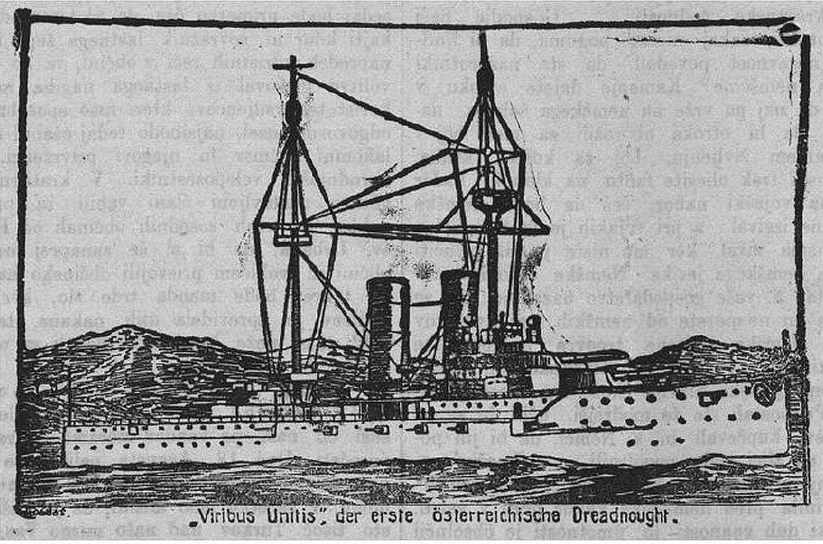 Prvi avstrijski dreadnought - bojna ladja Viribus Unitis. Objavil Štajerc.
