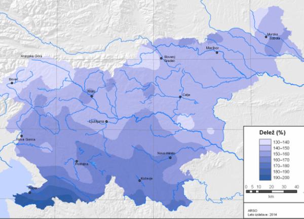 Število padavinskih dni obravnavanega obdobja je dolgoletno povprečje 1981–2010 presegalo tudi do dvakrat - največje odstopanje je bilo na jugu države, še posebej v južnem delu slovenske Istre, odklon števila padavinskih dni pa se je proti severu zmanjševal. Foto: Arso