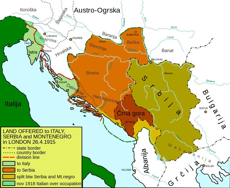 Londonski sporazum je številna nova ozemlja obljubljal tudi Srbiji. Foto: MMC RTV SLO