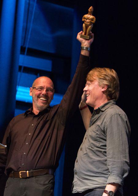 Vodji založbe Glitterbeat Peter Weber in Chris Eckman na lanski podelitvi Womexove nagrade, ko se je založba prav tako zavihtela na prvo mesto. Foto: Glitterbeat/Eric van Nieuwland