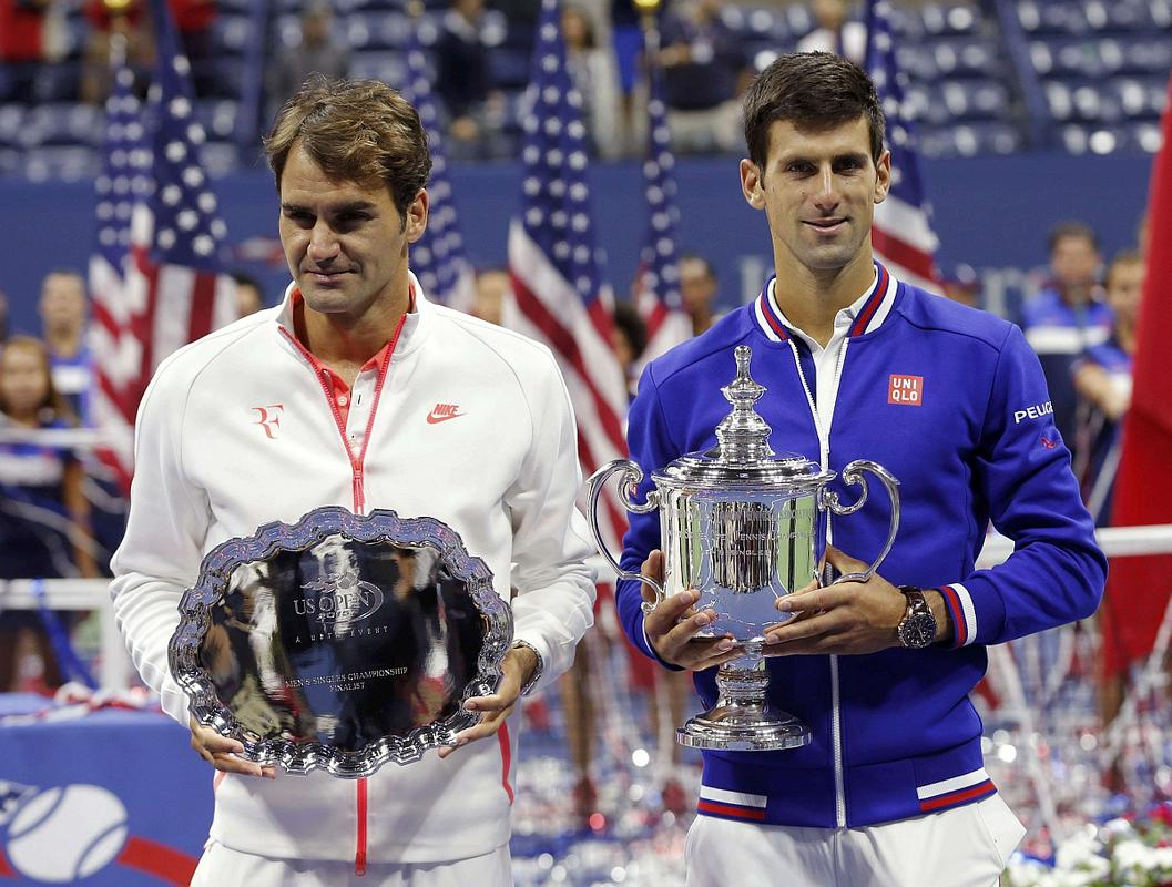 Roger Federer in Novak Đoković sta ob Rodu Laverju edina, ki sta se v odprti dobi tenisa v enem letu uvrstila v finale vseh štirih grand slamov v sezoni. Švicarju je to uspelo kar trikrat (2006, 2007, 2009). Oba sta imela sicer najmanj uspeha v Parizu, kjer je večino smetane pobral Nadal. Foto: Reuters
