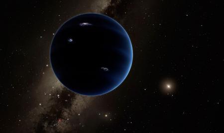 Umetnikov pogled na to, kako bi Planet devet lahko izgledal. Znanstveniki menijo, da bi lahko bil podoben Neptunu, le precej bolj leden. Foto: Caltech/R. Hurt (IPAC)