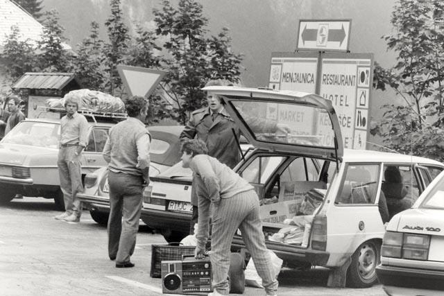 Vrvež na mejnem prehodu Ljubelj, julij 1986.