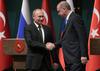 Putin in Erdogan zadovoljna s konferenco o Siriji, Macron svari Turčijo