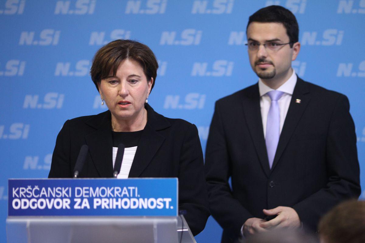 Ljudmila Novak has decided to step down as president of the New Slovenia (NSi) party after 10 years of party rule. Matej Tonin will become the acting head of the party. Foto: Radio Slovenija