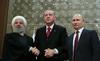 Erdogan, Putin in Rohani predlagajo trajno ustavitev ognja v Siriji