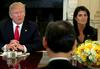 Neusklajena Bela hiša: Nikki Haley napovedala ruske sankcije, Trump jih je zavrnil