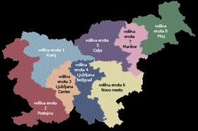 Slovenijo sestavlja 8 volilnih enot sestavljenih iz 11-ih okrajev ter volilni enoti madžarske (Lendava) in italijanske (Koper) narodne skupnosti. Foto: DVK