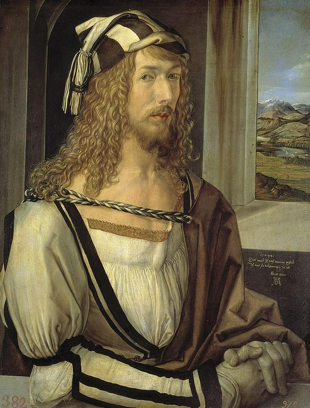 Albrecht Dürer spada med ključne predstavnike severne renesanse. Takole se je naslikal leta 1498, ko je imel 26 let, avtorpotret pa visi v Muzeju Prado v Madridu. Foto: Wikipedia