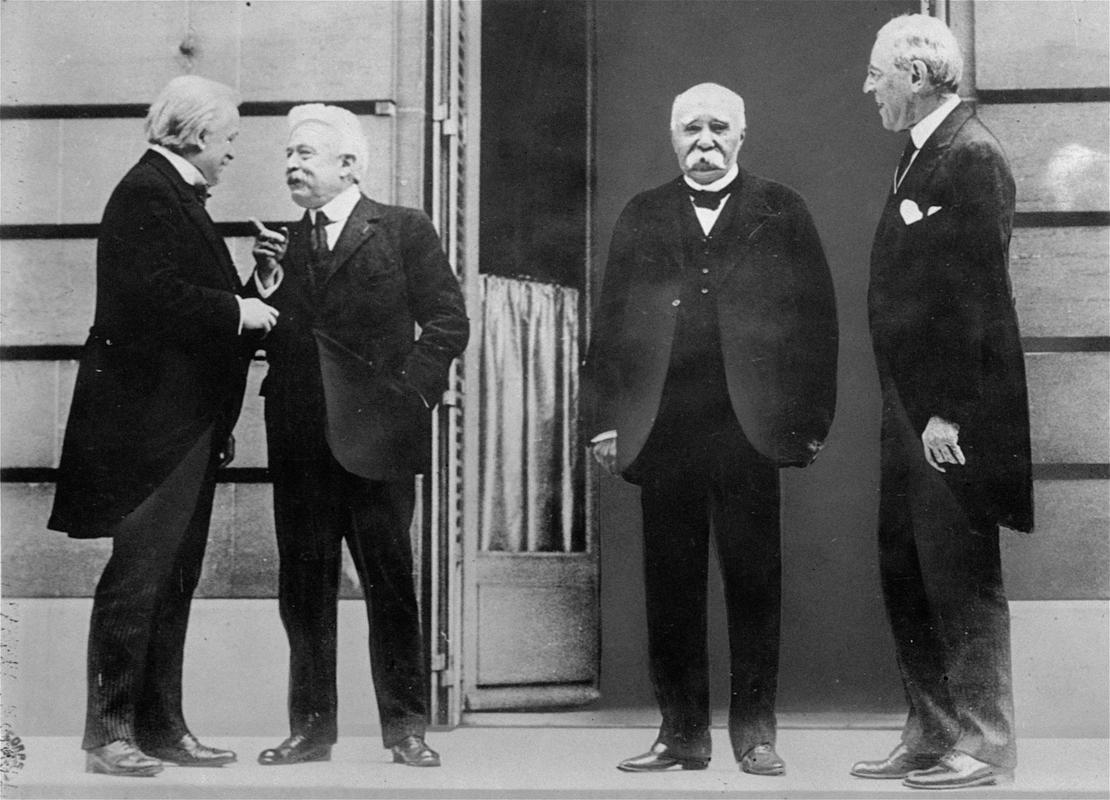 Veliki štirje v Parizu: David Lloyd George, Vittorio Orlando, Georges Clemenceau, Woodrow Wilson. Foto: AP
