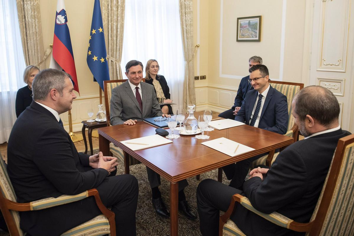 Predsedniki države, DZ-ja, vlade in DS-ja so se strinjali, da je Slovenija še naprej varna država in da trend gospodarskega okrevanja omogoča zlasti v letu 2019 priložnosti za strukturne reforme. Foto: Twitter/Borut Pahor