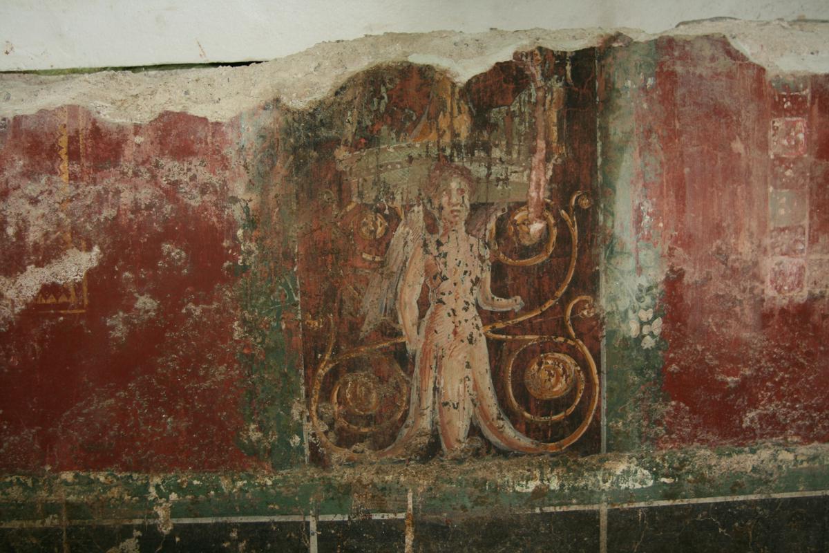 Freske so nastale tik po uničenju Pompejev oziroma so zadnje poslikave v Pompejih približno istočasne tem. Foto: PMC