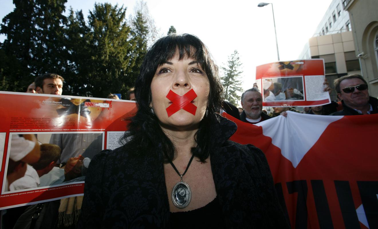 Hrvaški novinarji so pred leti že protestirali zaradi cenzure in zahtevali več medijske svobode. Foto: EPA