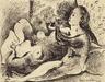 Picassova risba Flavtistka in sloneči akt prodana za skoraj 300 tisoč evrov