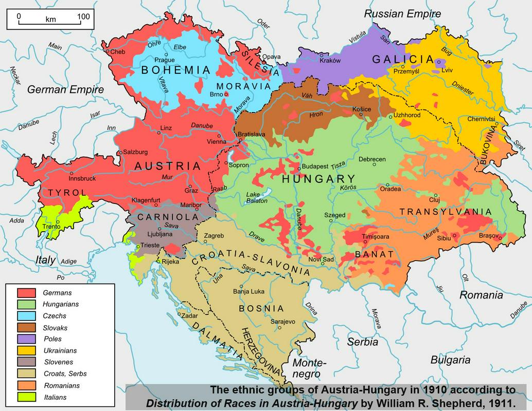 Avstro-Ogrska je bila narodnostno izredno pisana. Foto: Wikipedia
