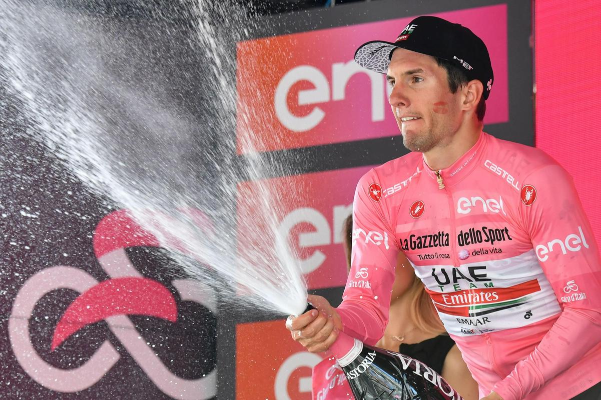 Polanc je kar dve od treh zmag kariere slavil na Dirki po Italiji: v 5. etapi Gira 2015 z gorskim ciljem na Abetone in v 4. etapi Gira 2017 s ciljem pod vrhom Etne, na Giru 2019 pa je za dva dni oblekel tudi rožnato majico vodilnega. Foto: EPA