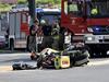 V Ljubljani v prometni nesreči hudo poškodovan motorist reševalec