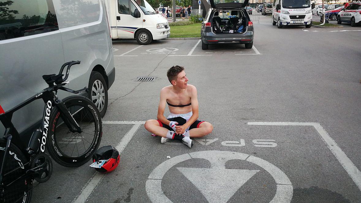 Tadej Pogačar je postavil nov rekord proge. Foto: Twitter/David Črmelj
