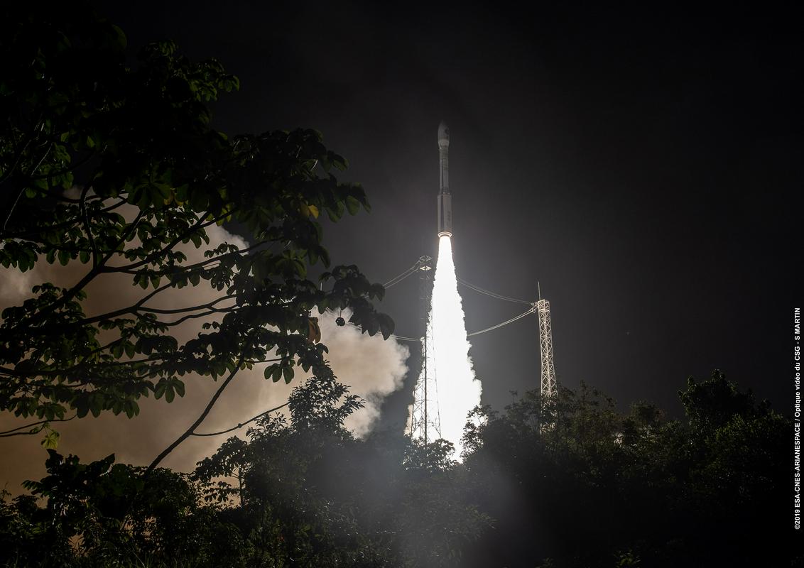 Izstrelitev rakete Vega na misiji VV14 22. marca 2019. Foto: ArianeSpace