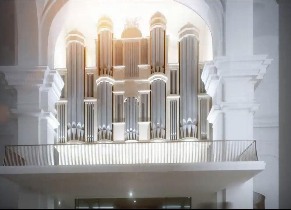 Tako bodo po postavitvi videti nove orgle koprske stolnice. Foto: Televizija Slovenija