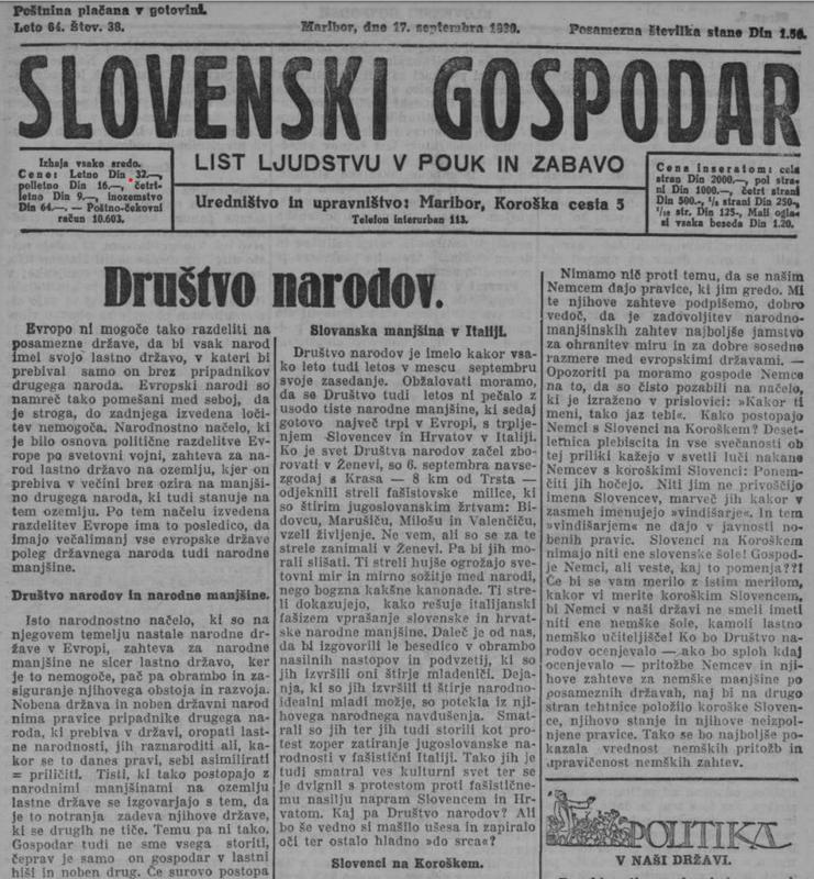 V Slovenskem gospodarju lahko sredi septembra 1930 preberemo: 