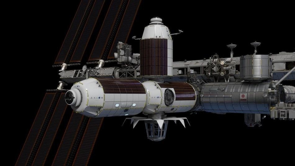 Trije predvideni dodatni moduli podjetja Axiom Space. Prvega naj bi privili leta 2024. Foto: Axiom Space