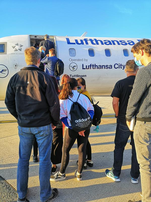 Lufthansino letalo za polet Ljubljana‒Frankfurt. Foto: MMC RTV SLO/Kaja Sajovic