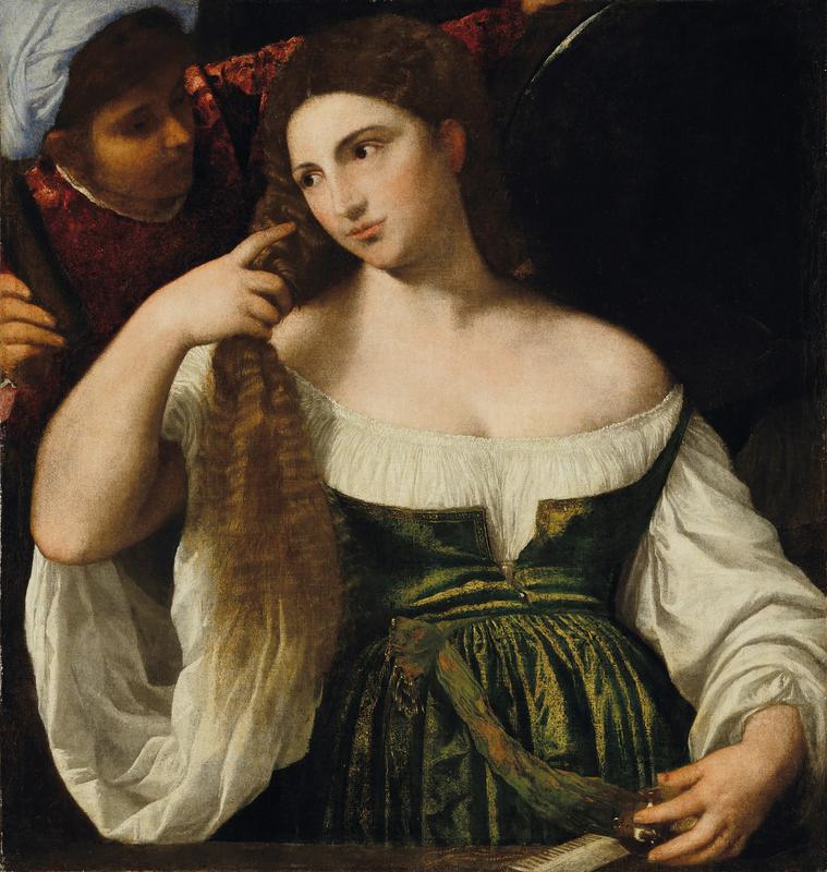 Tiziano Vecellio, im. Tizian, Mlada ženska pri toaleti, (po 1515). Foto: Pinakoteka Praškega gradu/Narodna galerija