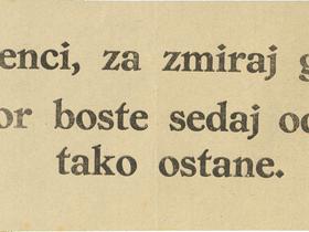  Foto: Slovenci, za zmiraj gre! kakor boste sedaj odločili, tako ostane : jugoslovanski plebiscitni lepak, 1920, Zbirka Koroški plebiscit, TE 2, ovoj SI_PAM/1760 : 00002/11, Pokrajinski arhiv Maribor