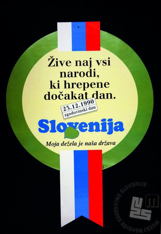 Plebiscitni lepak. Foto: Muzej novejše zgodovine Slovenije /Avtor: Jure Apih in Futura