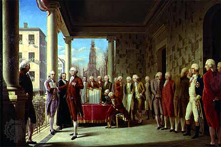 Prva prisega prvega predsednika ZDA Georgea Washingtona leta 1789. Foto: Wikipedia