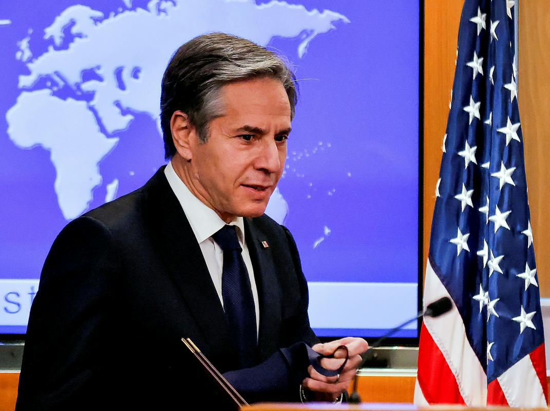 ZDA svojo vrnitev k sporazumu pogojujejo s polnim spoštovanjem iranskih zavez, čeprav so ZDA prve prekršile sporazum. Na fotografiji ameriški zunanji minister Antony Blinken. Foto: Reuters