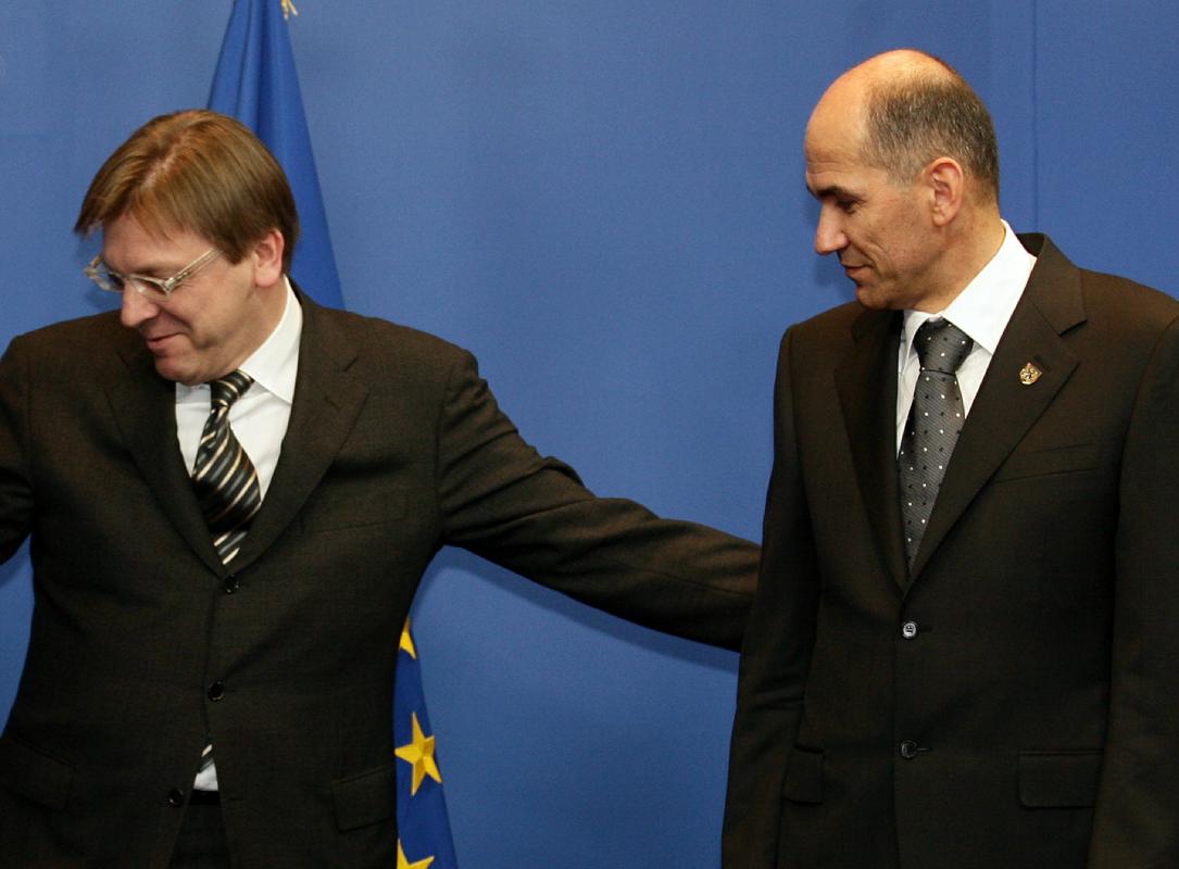 Guy Verhofstadt in Janez Janša. Foto: BoBo